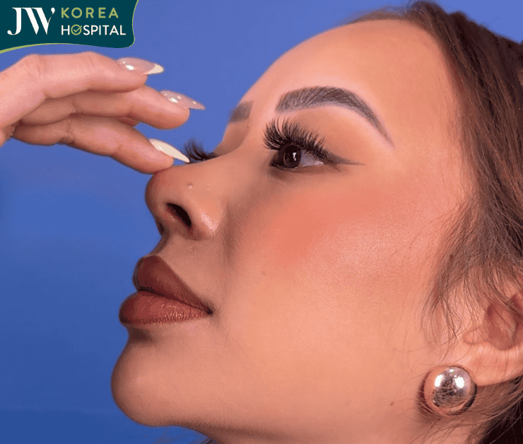 Natural high nose with no visible signs of surgery at JW Hospital.